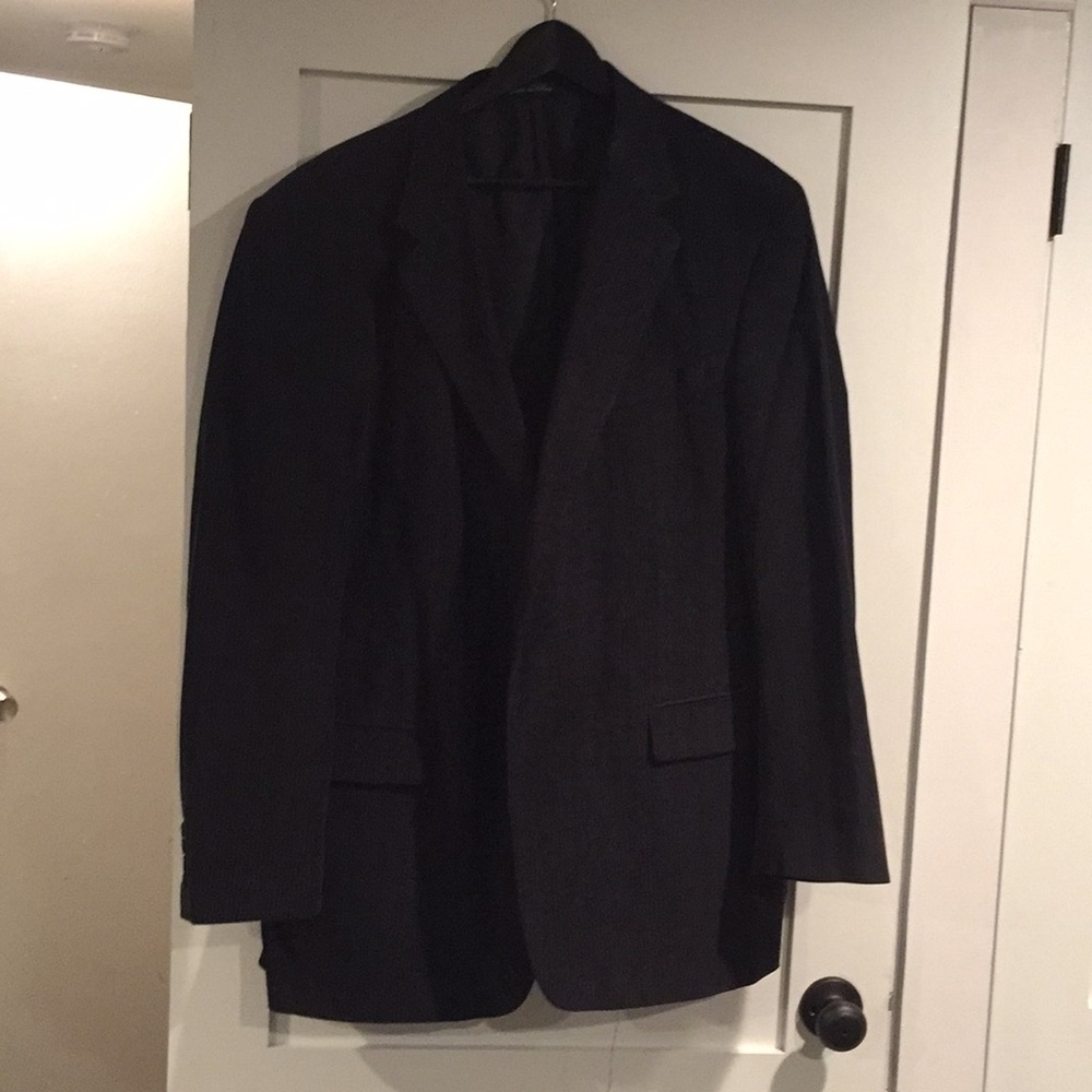 Men’s charcoal faux velvet ribbed sport coat